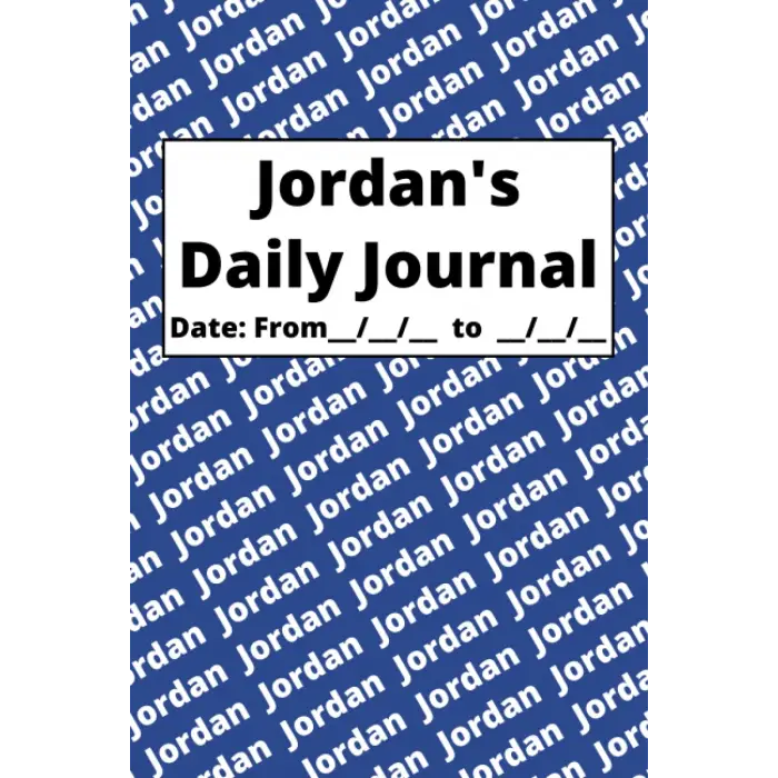 Personalized Daily Journal - Jordan: Blue cover