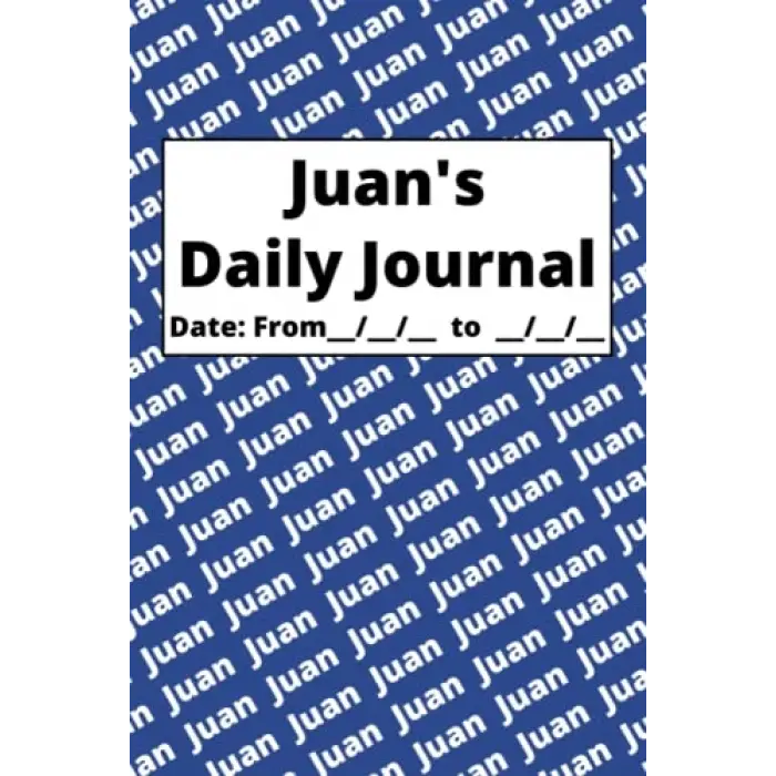 Personalized Daily Journal - Juan: Blue cover
