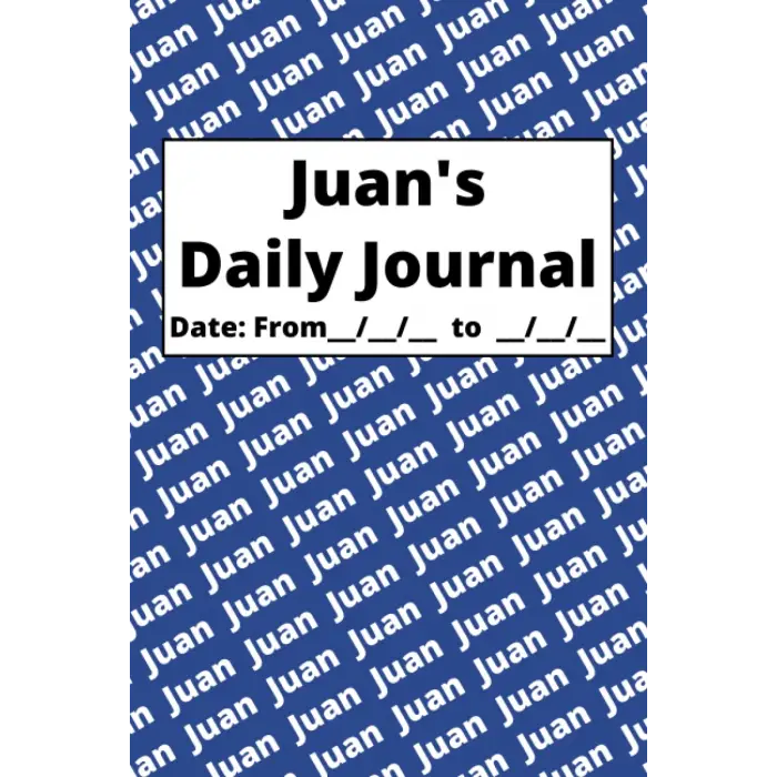 Personalized Daily Journal - Juan: Blue cover