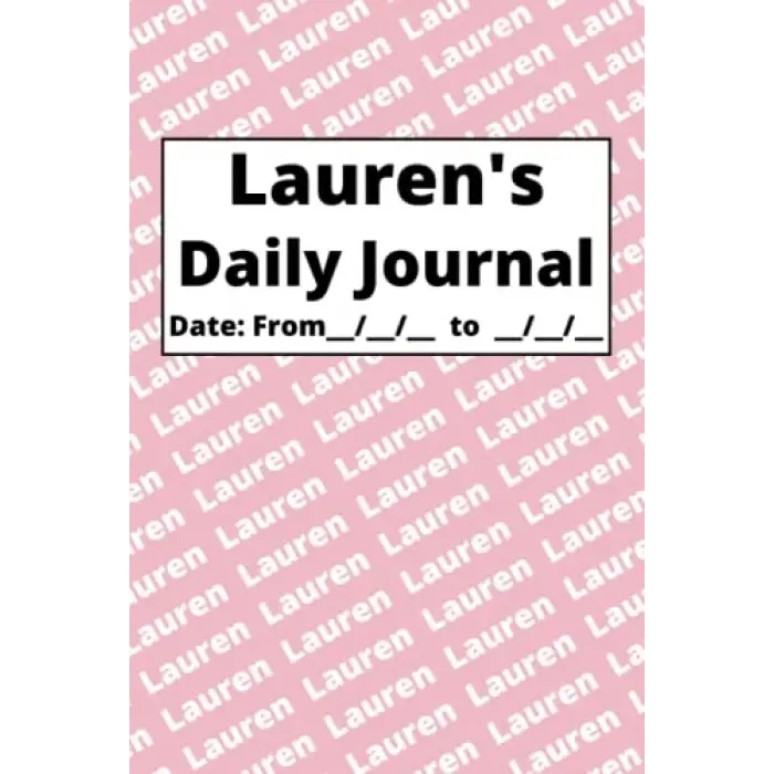 Personalized Daily Journal - Lauren: Pink cover