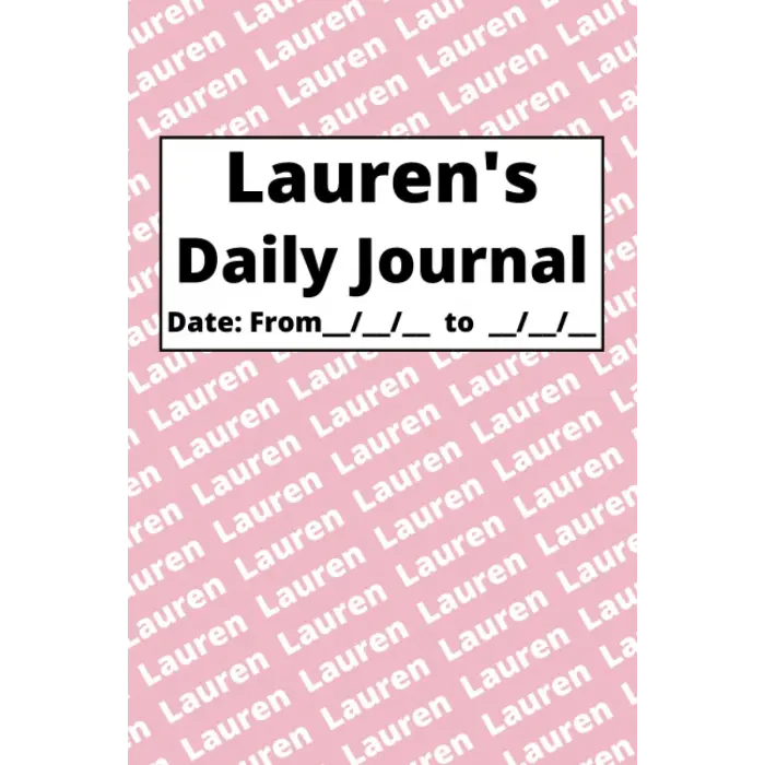 Personalized Daily Journal - Lauren: Pink cover