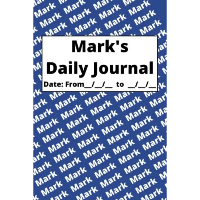 Personalized Daily Journal - Mark: Blue cover