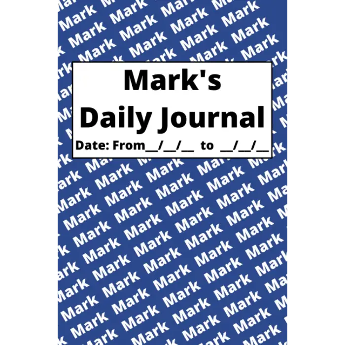 Personalized Daily Journal - Mark: Blue cover
