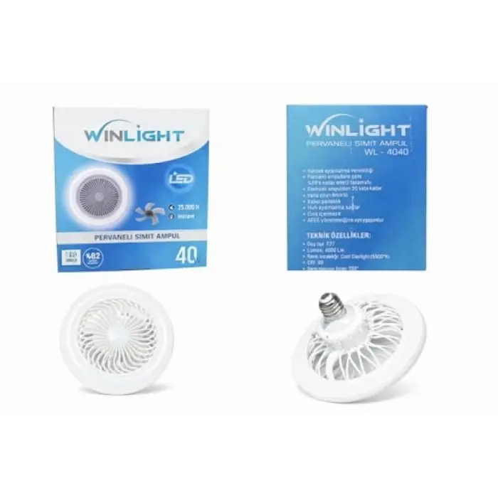 Pervaneli Simit Ampul E-27 40W 4000LM 80x240 mm WL-4040