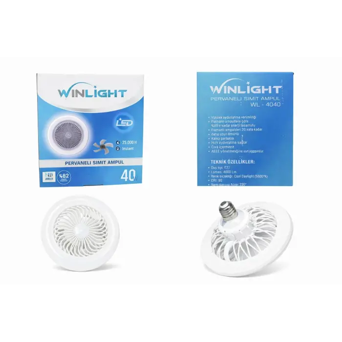 Pervaneli Simit Ampul E-27 40W 4000LM 80x240 mm WL-4040