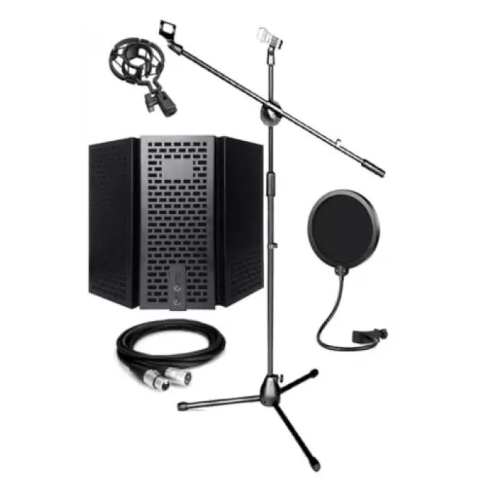 PF-30X Mikrofon Standı Yalıtım Paneli Xlr Kablo Pop Filter