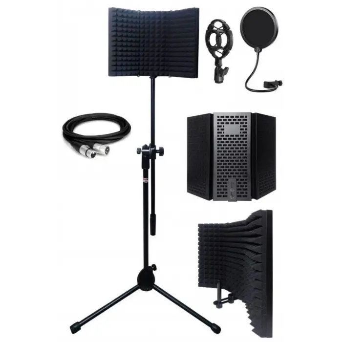 PF-30X Mikrofon Standı Yalıtım Paneli Xlr Kablo Pop Filter
