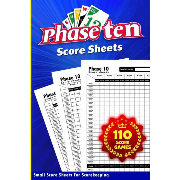 Phase 10 Score Sheets: Phase 10 Card Game - Small Cards For Scorekeeping
