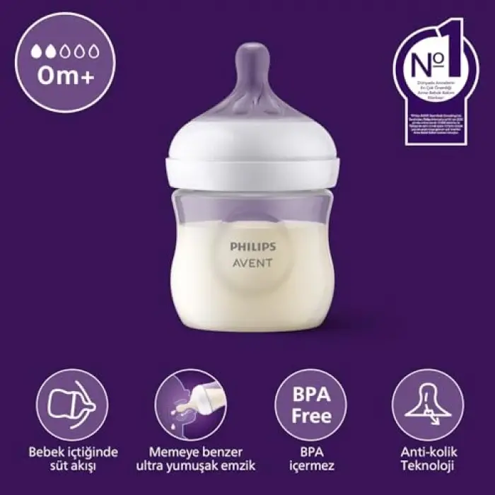 Philips Natural Response PP Biberon, 125ml, 0-3m, SCY900/01