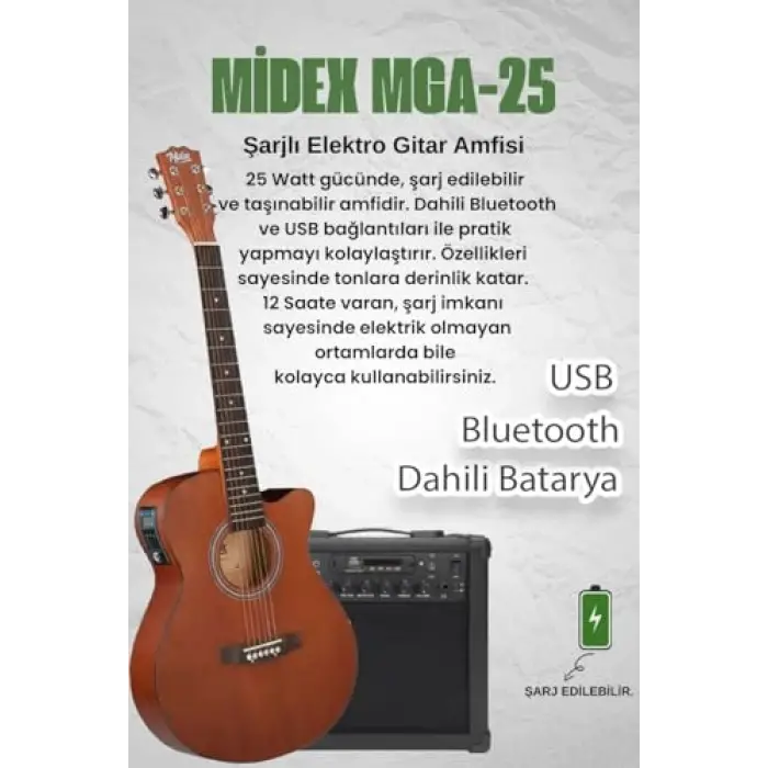 Phx-188AMP 4/4 Elektro Akustik Gitar