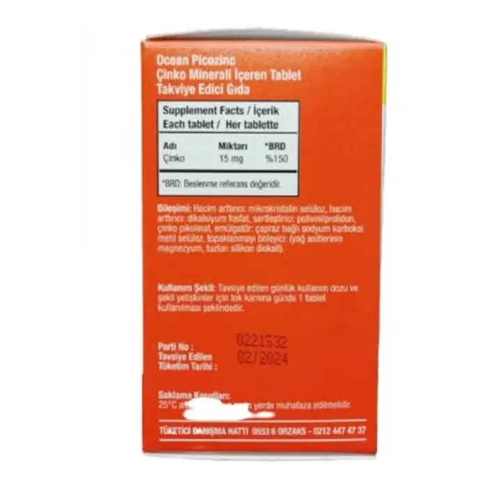 Picozinc çinko %50, hediye 30+15 tablet