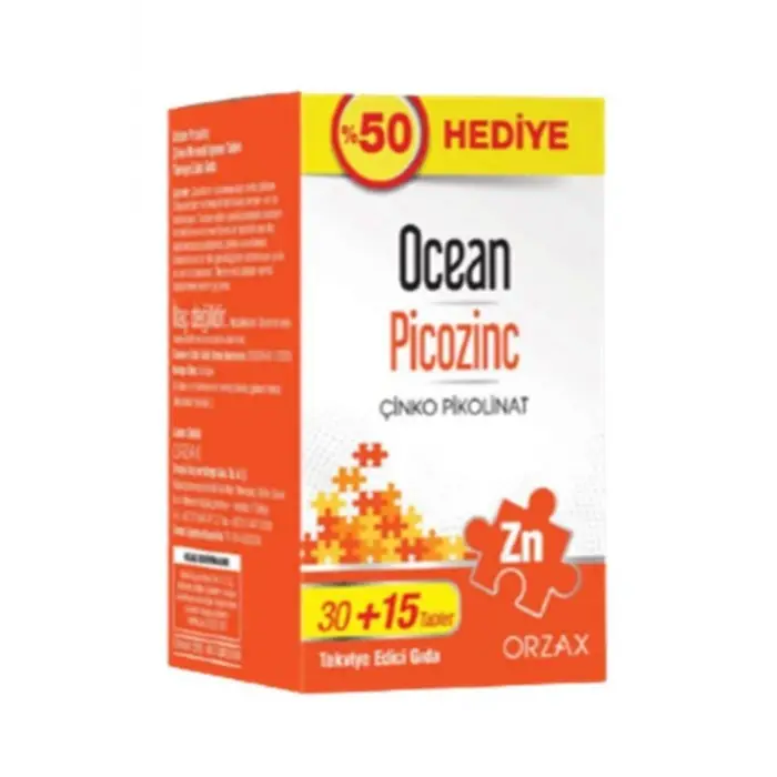 Picozinc çinko %50, hediye 30+15 tablet
