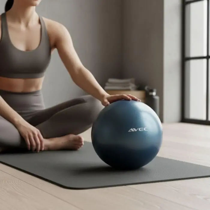 Pilates Mini Topu, 25 cm, Pvc, Koyu Mavi