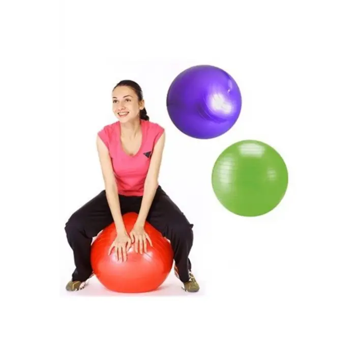 pilates topu - pompa hediyeli 65 cm renkli