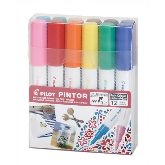 Pıntor-EF-12 Color Set (Basic) Keçeli Boya Kalemi Seti