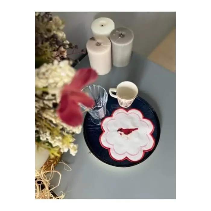 Pip Studio Kuşlu Kokteyl Peçete Tekli (Kırmızı Pembe)