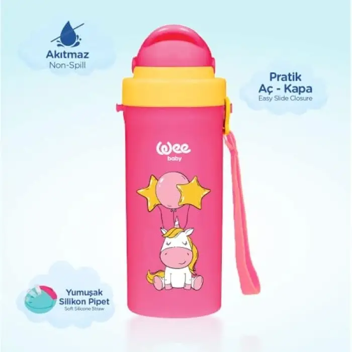 Pipetli Bardak 300 ml - PEMBE