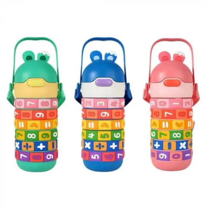 Pipetli Çelik Matara Pembe 430 ml