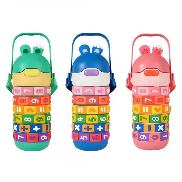 Pipetli Çelik Matara Pembe 430 ml