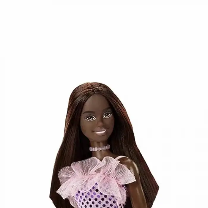 Pırıltılı Barbie - Pembe Pullu Elbise Siyahi