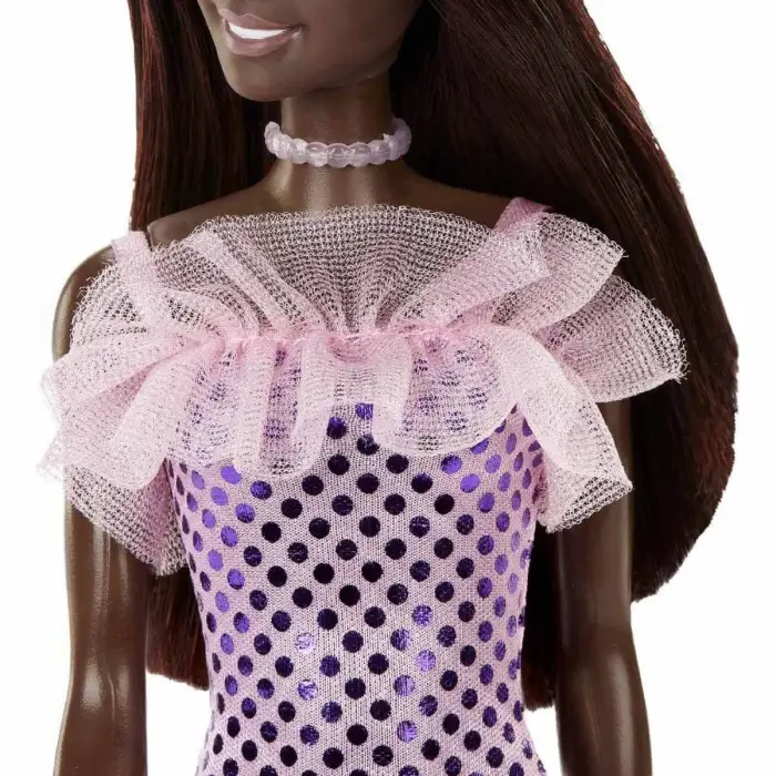 Pırıltılı Barbie - Pembe Pullu Elbise Siyahi