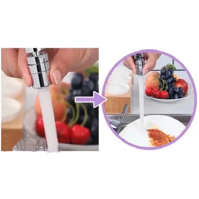 Pirinç 360° Oynar Başlıklı Mutfak Evye Bataryası