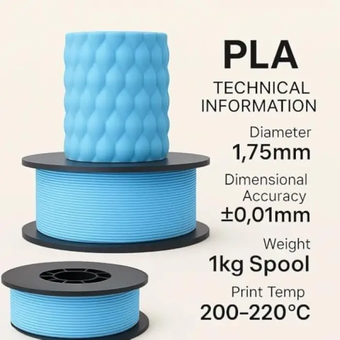 Pla+ Filament 1.75mm 1 Kg - Açık Mavi