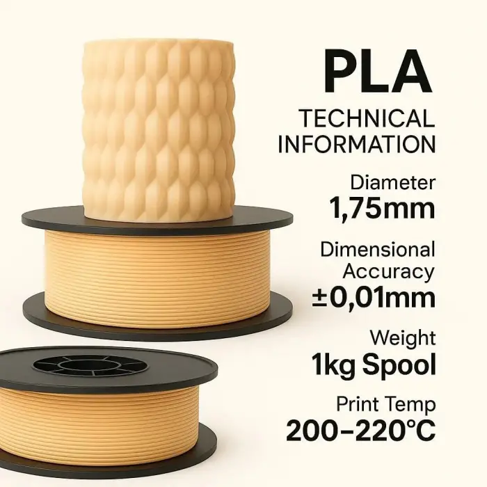 Pla+ Filament 1.75mm 1 Kg - Bej