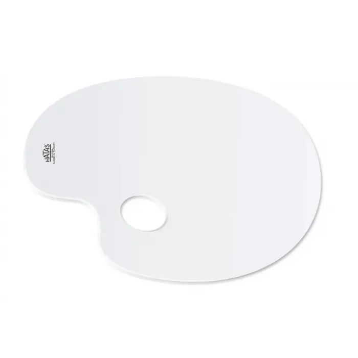 Plastik Beyaz Oval Palet 20x30cm