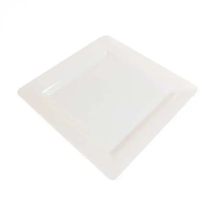 Plastik Kare Tabak Beyaz 22 cm - 10 Adet