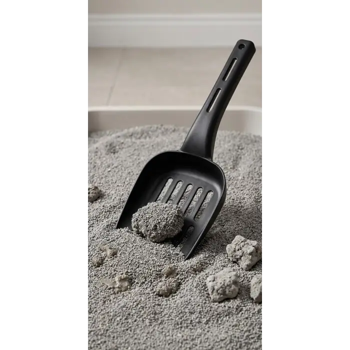 Plastik kedi kumu küreği