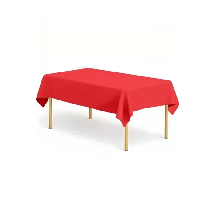 Plastik Kullan At Masa Örtüsü Kırmızı 137 * 270 cm