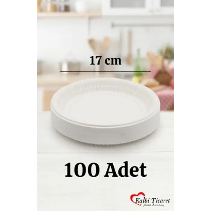 Plastik Tabak 100lü 17 Cm Beyaz Kullan At Tabak