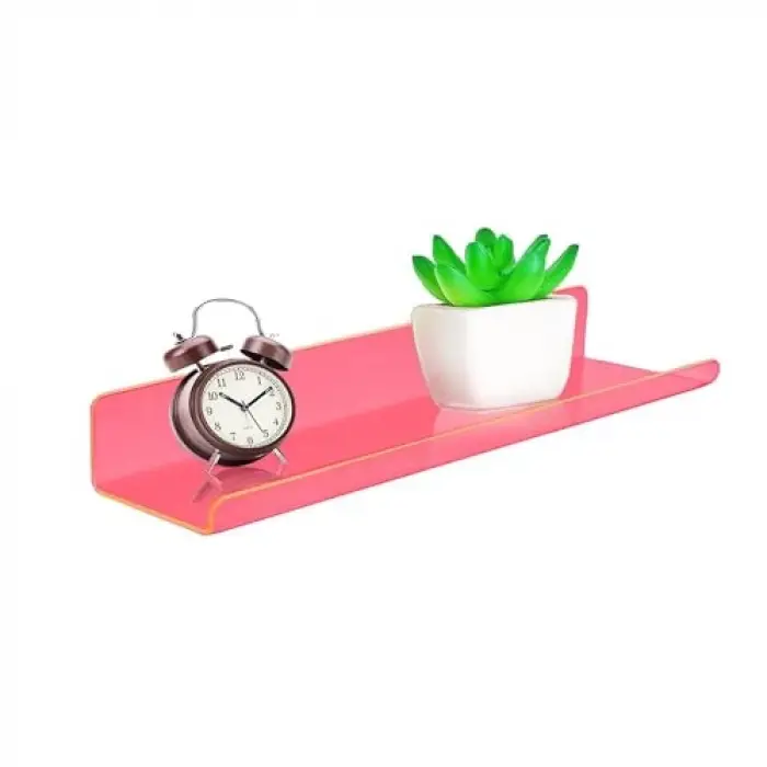 Pleksi Duvar Raf (Neon Pembe, 50cm x 10cm)