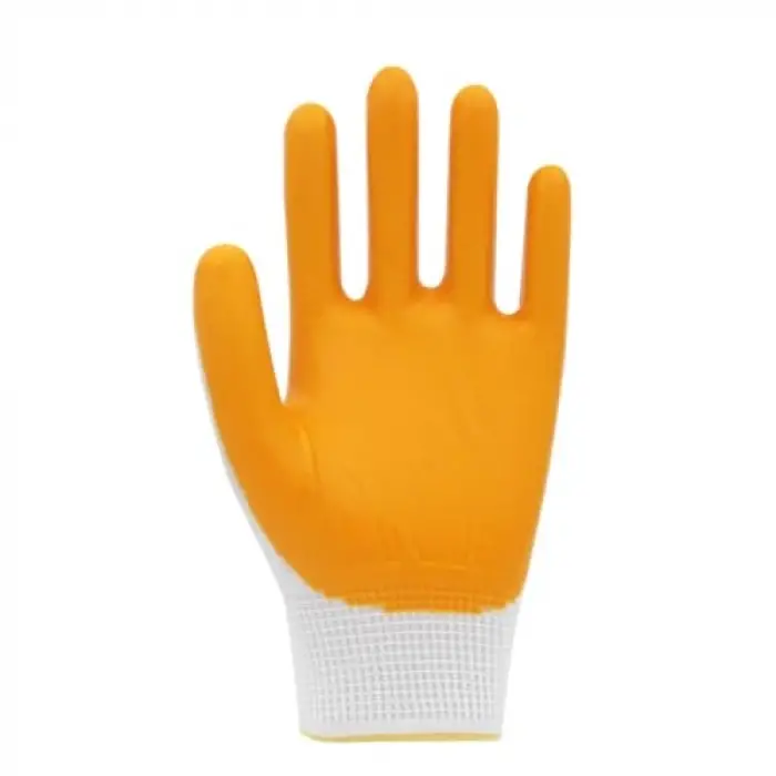 Pn5 Sarı No10 Polyester Astarlı Nitril İş Eldiveni 12 Çift