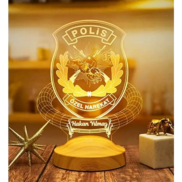 Polis Özel Harekat Kişiye Özel Özel Harekat Amblemli Led Lamba