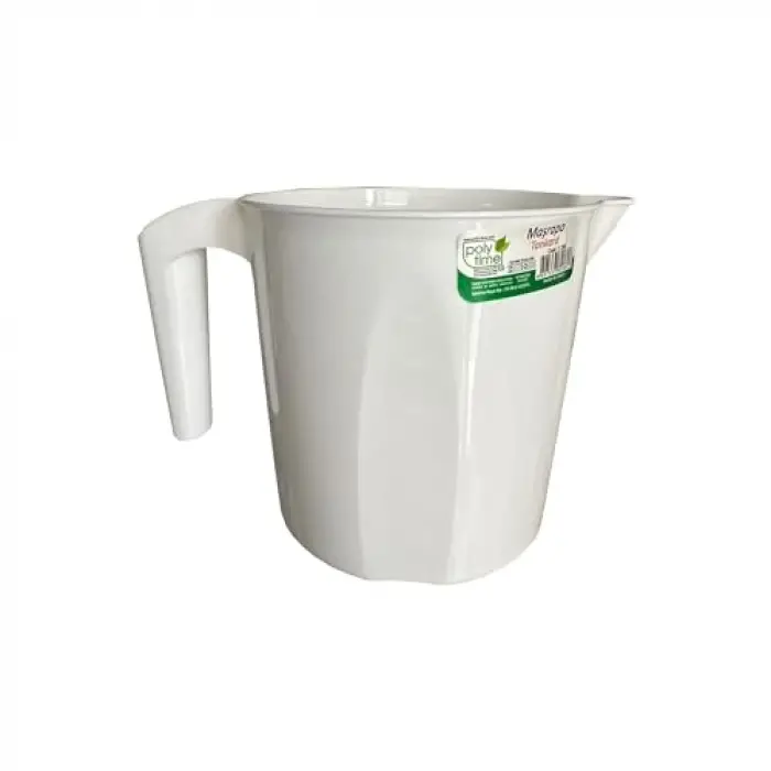 Polytime Plastik Beyaz Ölçekli Maşrapa, 1.5 L