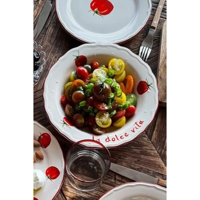 Pomodoro Stoneware Yemek Tabağı Seti, 4lü, 23 cm