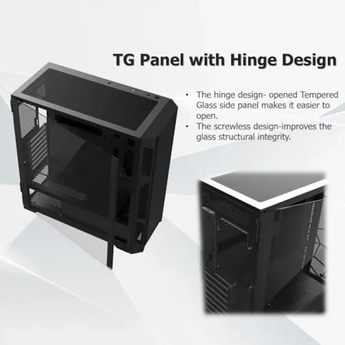 Ponos Ultra MS4 E-Atx Orta Kule PC Kasası, Beyaz, 0R20B00228, Açılan Temperli Cam Panel, Mesh Ön Panel ve 4 Argb Fan