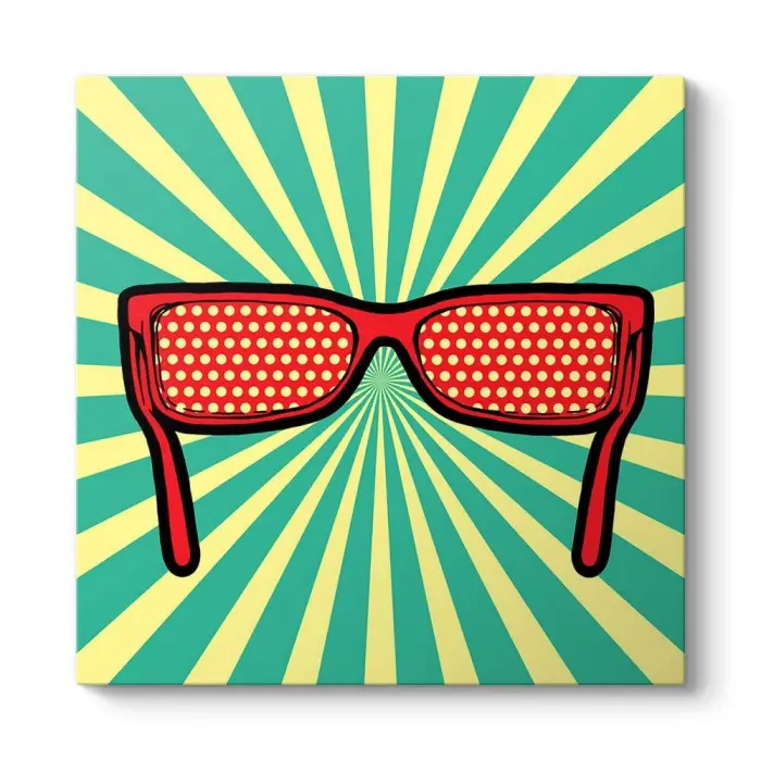Pop Art Gözlük Tablosu 30 x 30