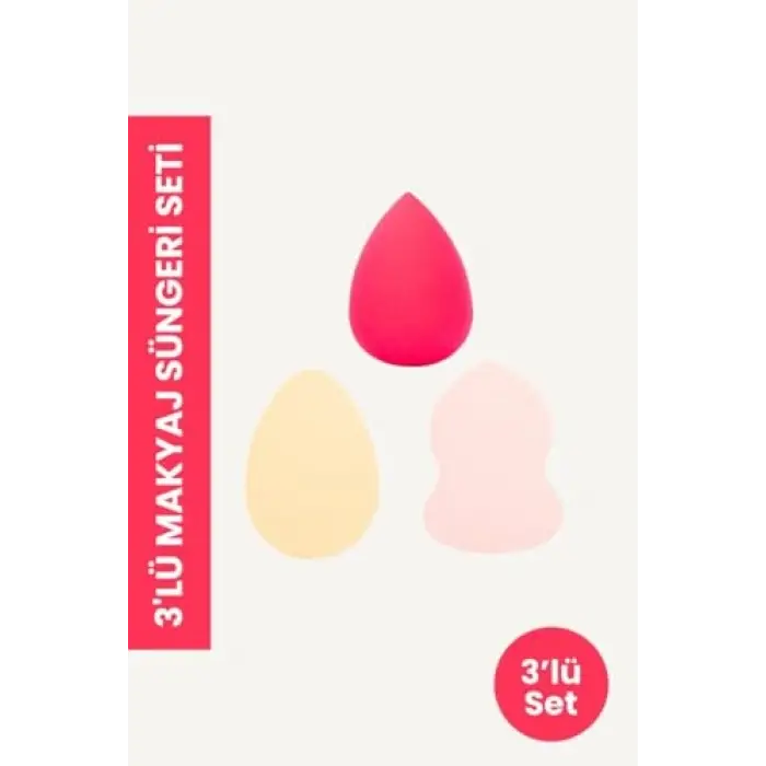 Pop Beauty Makyaj Süngeri Seti, Kırmızı