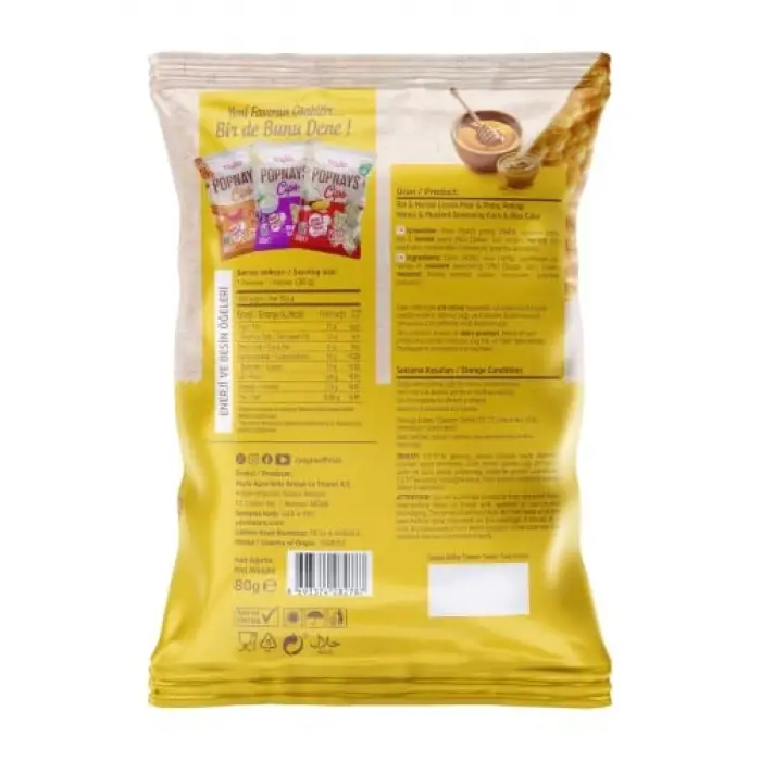 Popnays Cips Bal & Hardal Üçgen Thin Cips 80 Gram