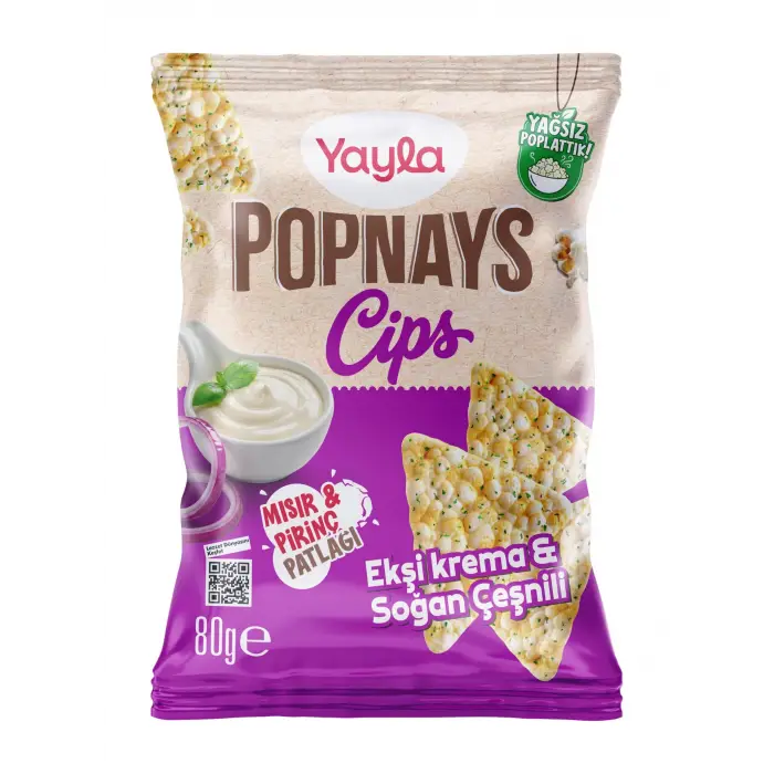 Popnays Cips Ekşi Krema & Soğan Üçgen Thin Cips 80 Gram