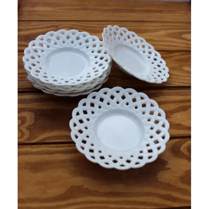 Porselen Dantel Çay Tabağı, 6lı, 51572