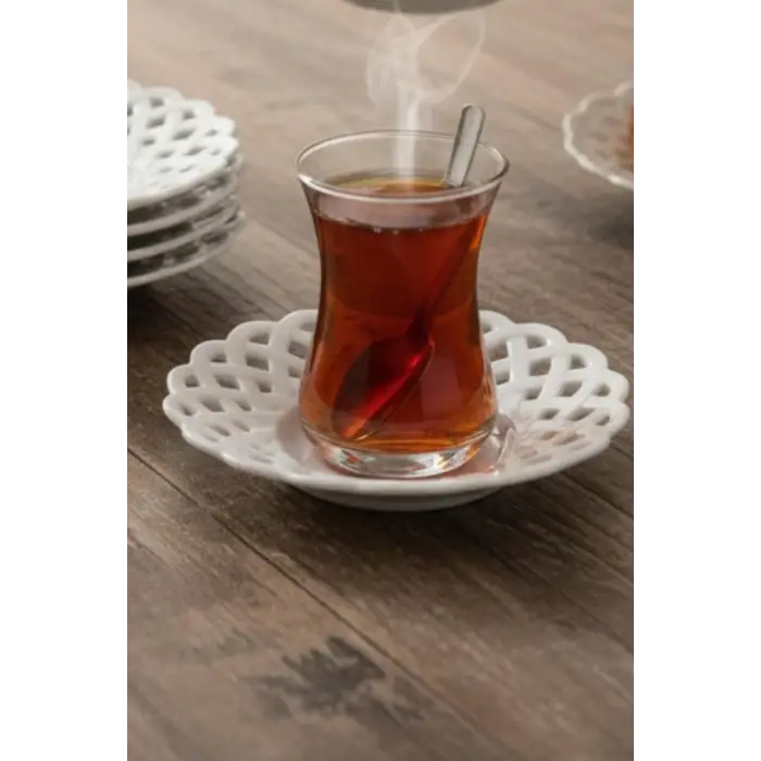 Porselen Dantel Çay Tabağı, 6lı, 51572
