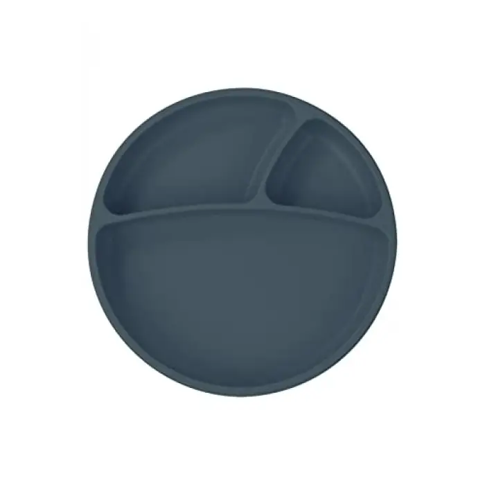 Porsiyon Vakum Tabanlı Silikon Tabak Deep Blue