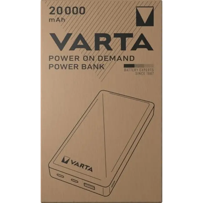 Power on Demand Power Bank 20.000 mAh