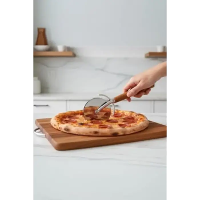Prateg Akasya Saplı Pizza Ruleti Pizza Bıçağı