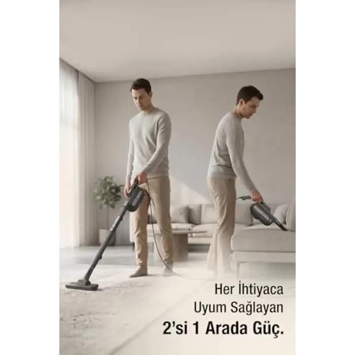 Pratic S P1200 Torbasız Dikey Süpürge - Antrasit