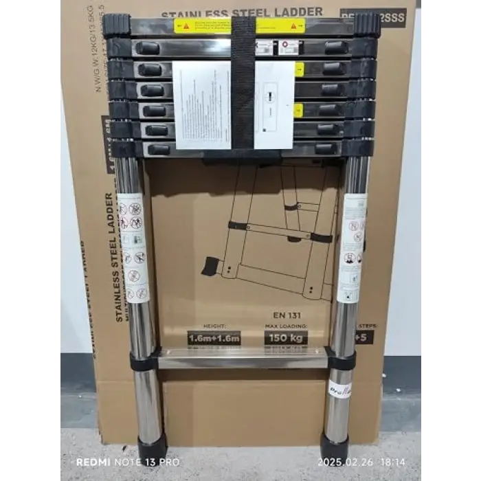 PRE1031SS paslanmaz çelik teleskopik merdiven, 310 cm